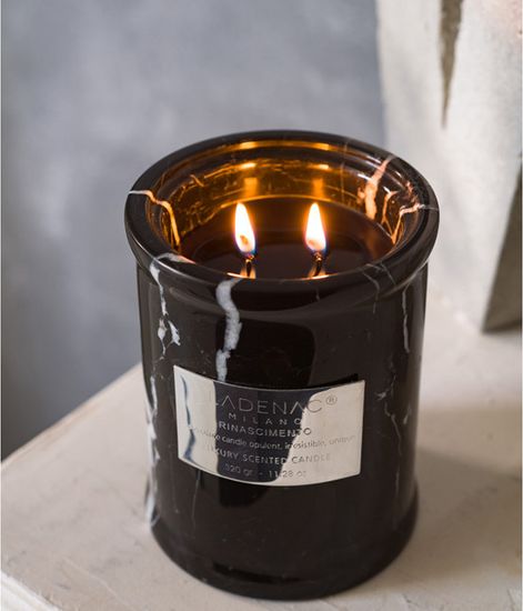 Cuir de Medicis, свеча в мраморе Rinascimento collection, Ladenac Milano