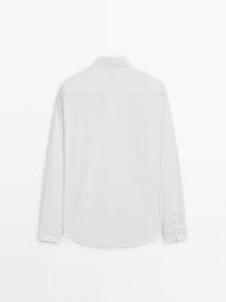 Massimo Dutti Рубашка из 100% хлопкового твила, белый