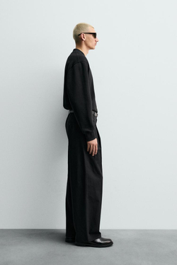 ZARA ТОЛСТОВКА С ВОРОТНИКОМ НА МОЛНИИ, ЧЕРНЫЙ