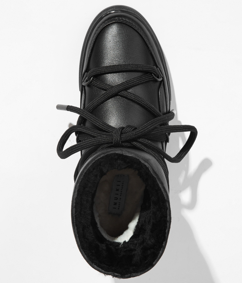Высокие кожаные кеды INUIKII 75202-087 Sneaker Full Leather Black на меху