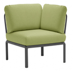 Модуль угловой пластиковый с подушками Nardi Komodo Elemento Angolo, антрацит, авокадо