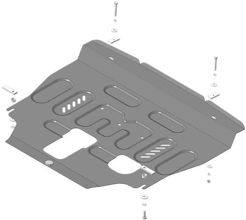 Защита картера двигателя, КПП. 2 мм, Сталь для WEY 05 2023-н.в., Motodor.73124