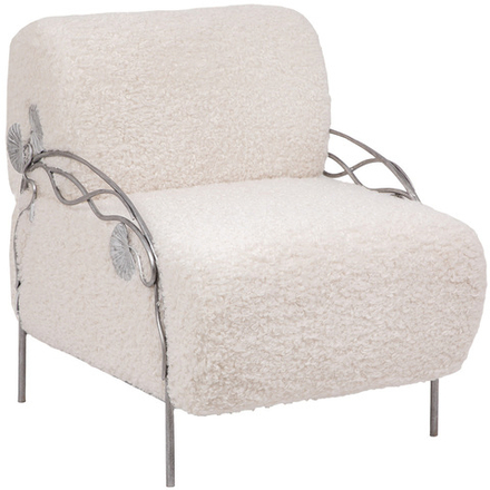 Кресло Нимфея Молоко Античное серебро