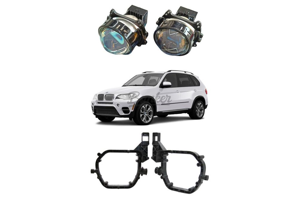 Готовый комплект Dixel для замены штатных линз Bosch AL с автокорректором на светодиодные для BMW X5 E70 2006-2013__1