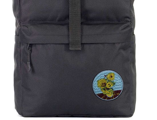 Нашивка термоаппликация на одежду и на рюкзак. Подсолнухи. Ван Гог