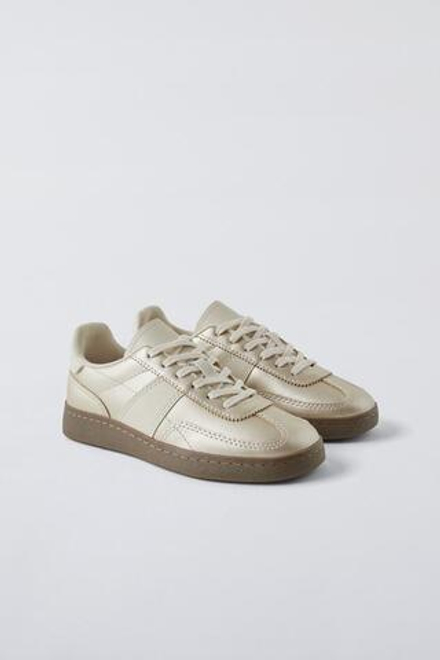 ZARA БЛЕСТЯЩИЕ КРОССОВКИ, ЗОЛОТИСТЫЙ