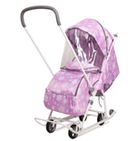 Санки-коляска Наши детки НДТ3-1К/СН со снежинками на сиреневом
