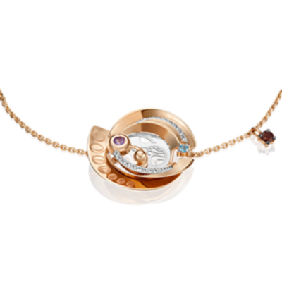 Браслет «Парад планет» из комбинированного золота c гранатом, аметистом, топазом и натуральными топазами white Артикул: 05-0675-00-712-1111-76