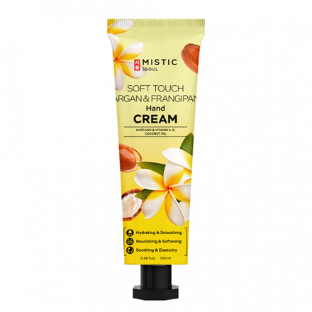 MISTIC SOFT TOUCH ARGAN & FRANGIPANI Hand Cream Питательный крем для рук для очень сухой кожи с аргановым маслом и экстрактом цветков франжипани 100мл