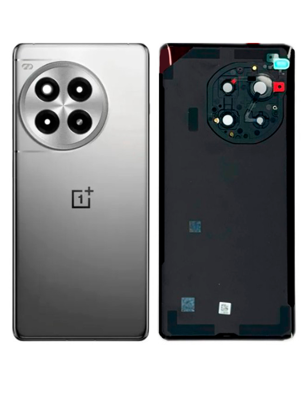 Задняя крышка для OnePlus 12T/Ace 3 Pro серебристая (Titanium silver) со стеклом камеры
