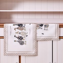 НАБОР ПОЛОТЕНЕЦ ИЗ 2-ХШТ "FAMILY FARM",40Х60СМ, 100% ХЛОПОК, КЛЕТКА,ТВИЛ