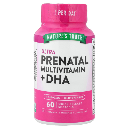 Nature's Truth, Ultra Prenatal, мультивитамины и ДГК, 60 капсул с быстрым высвобождением
