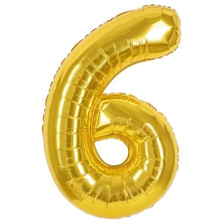 Цифра 6 золотая 40" е83