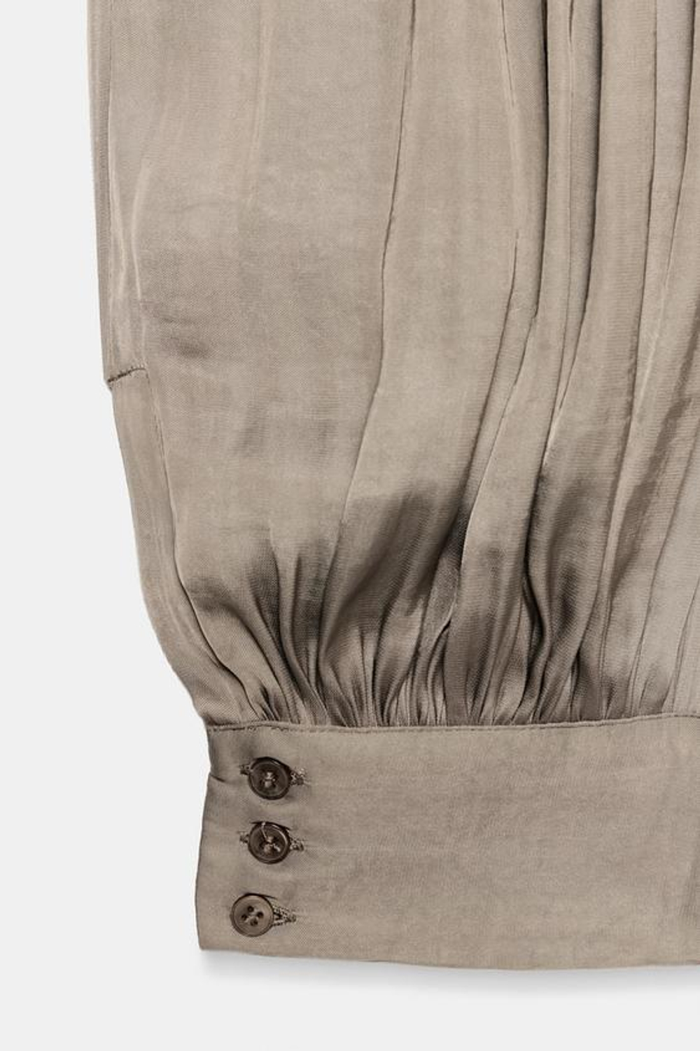 ZARA АТЛАСНЫЕ БРЮКИ-БАЛЛОНЫ — ZW COLLECTION, СЕРО-КОРИЧНЕВЫЙ