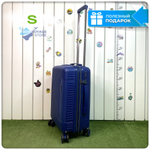 Маленький чемодан Mironpan Model 74, Темно-синий, S с расширителем