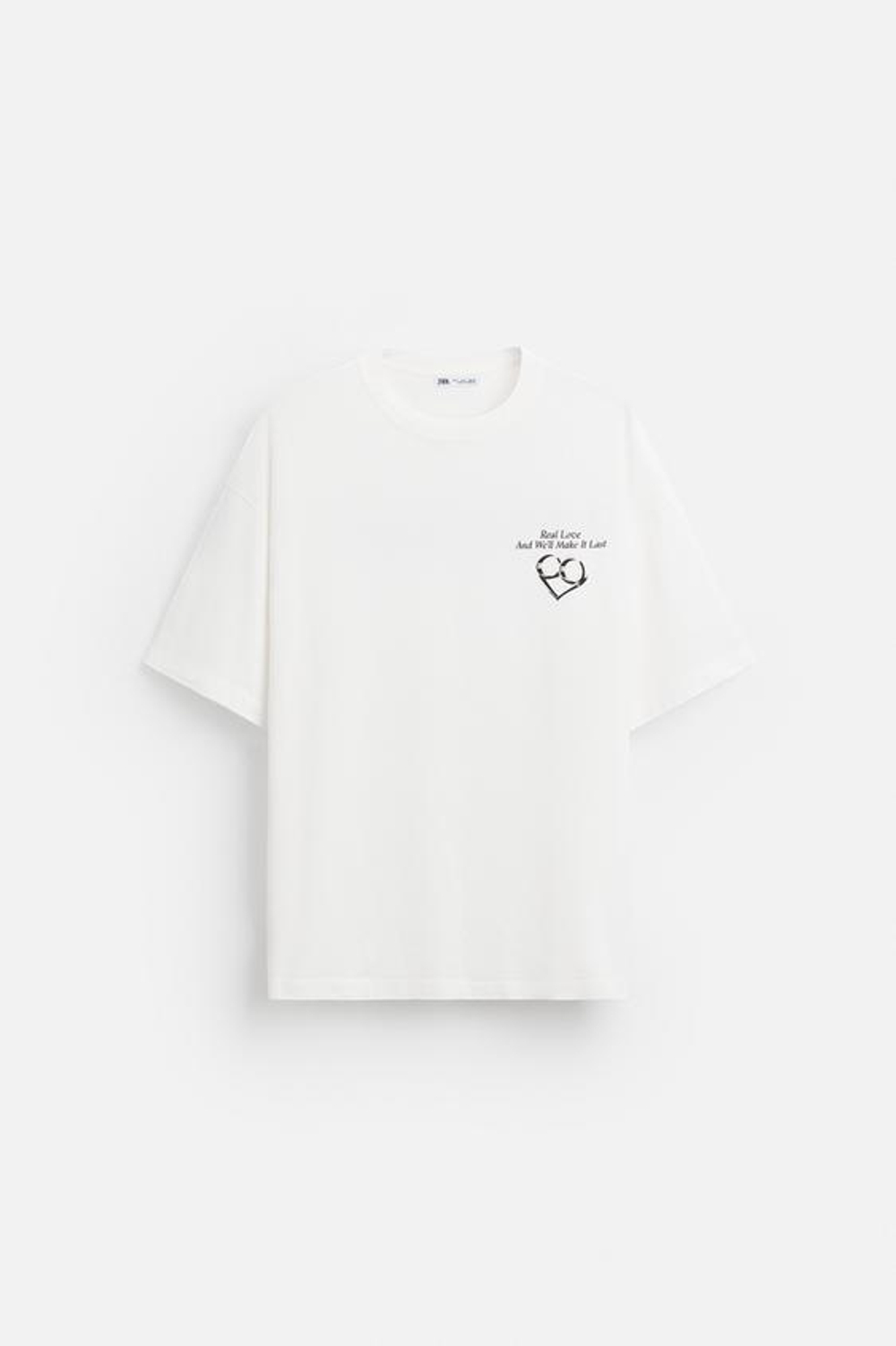 ZARA ФУТБОЛКА С НАДПИСЬЮ, ЖЕЛТОВАТО-БЕЛЫЙ