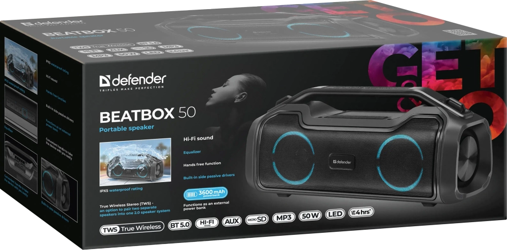 Портативная колонка DEFENDER Beatbox 50 (65950)