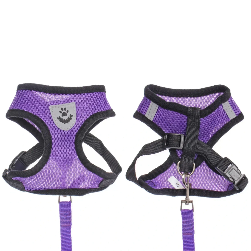 Шлейка с поводком 118см «Sweet puppy» размер S, цвет фиолетовый