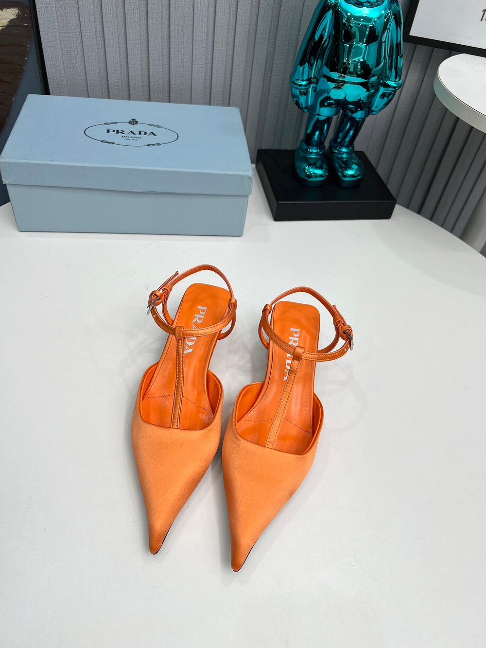 Prada Satin Slingback Pumps