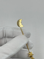 Брошь булавка с луной и звездами