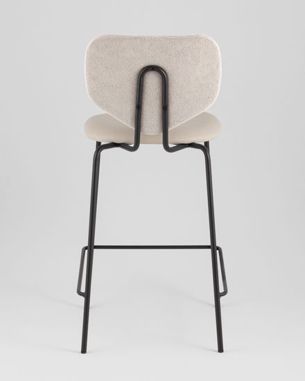 Стул полубарный Masey бежевый с бежевой экокожей