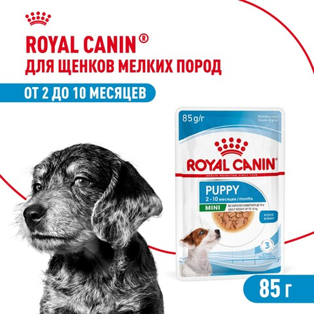 Royal Canin Mini Puppy Мини Паппи Корм влажный для щенков мелких пород в возрасте до 10 месяцев соус 85г