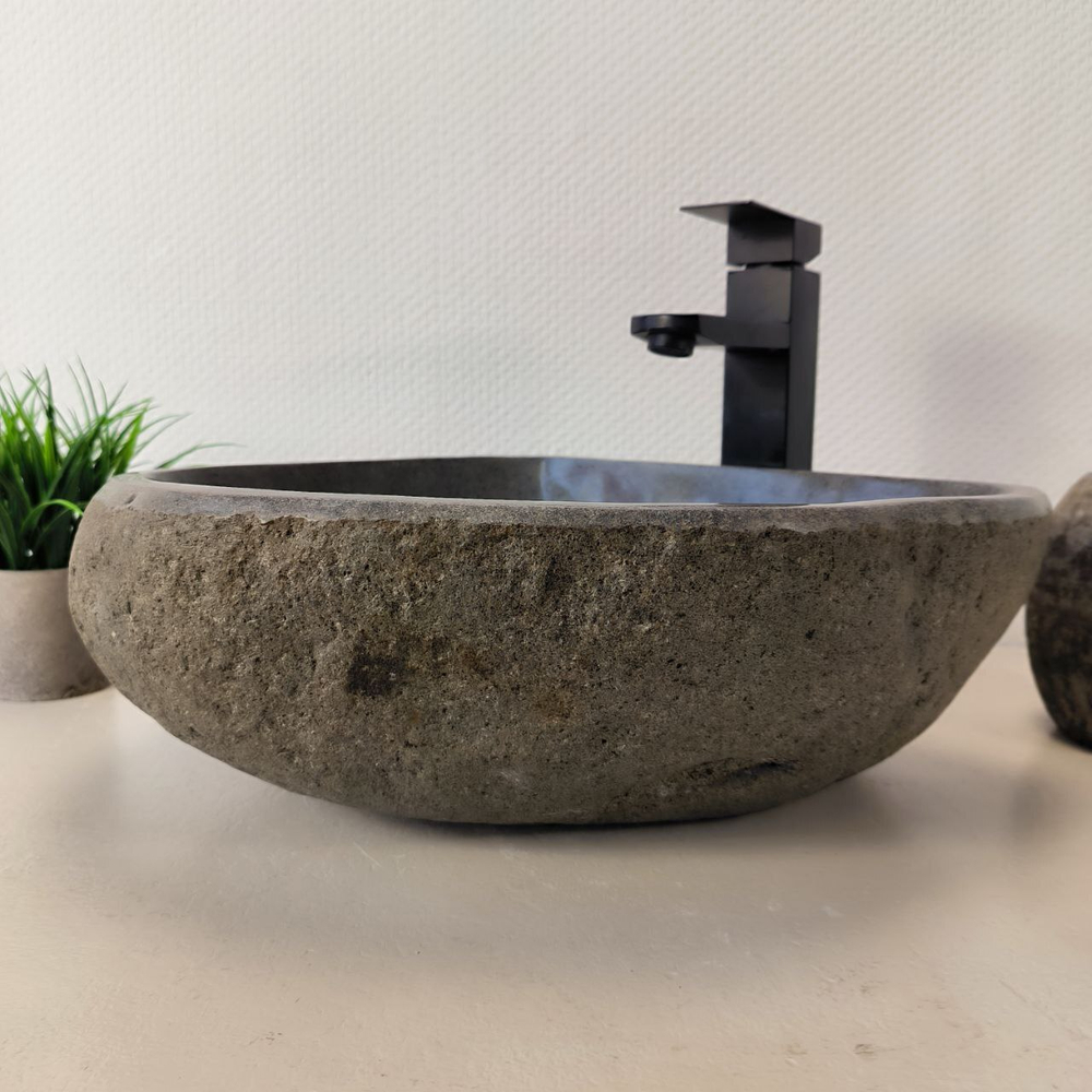 Раковина из речного камня RS-66017 45х37х15 из натурального камня
