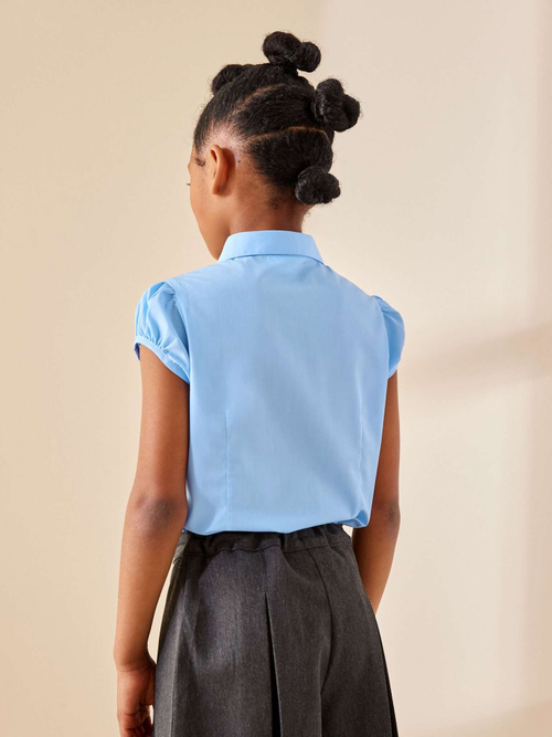 Блуза с коротким рукавом школьная для девочки Next 621-395, Голубой