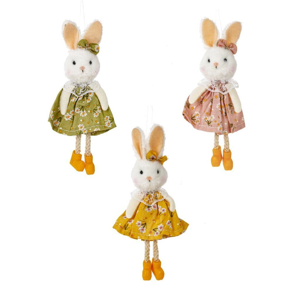 GAEM Изделие декоративное подвесное "Зайка" (блок 6шт), L4 W3 H15 см, 3в.