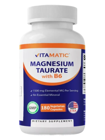 Vitamatic Magnesium Taurate 180 капсул , Магний таурат + B6 !!!Срок 08.2025