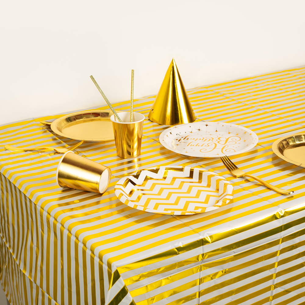 Тарелки бумажные «Зигзаги», металлик, 18 см/ 23 см, 6 шт