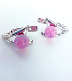 Серьги Эстерелла, серебро 925*, родирование, опал синтетический/Ф