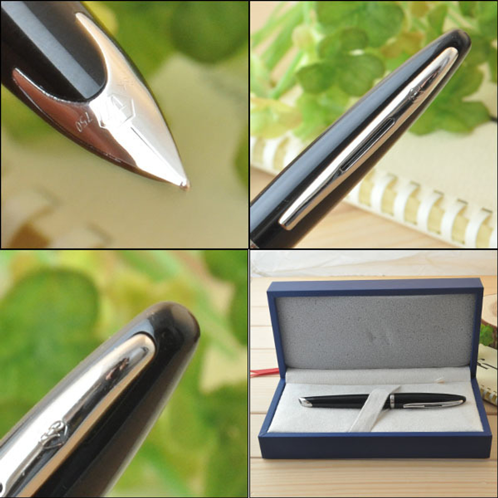 Перьевая ручка Waterman Carene, цвет: Black ST, перо: F или М чернила: blue