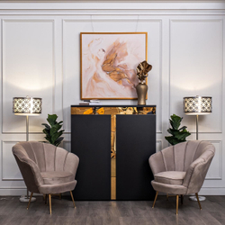 Ваза декоративная 90х27х23см Garda Decor золотистая с крышкой