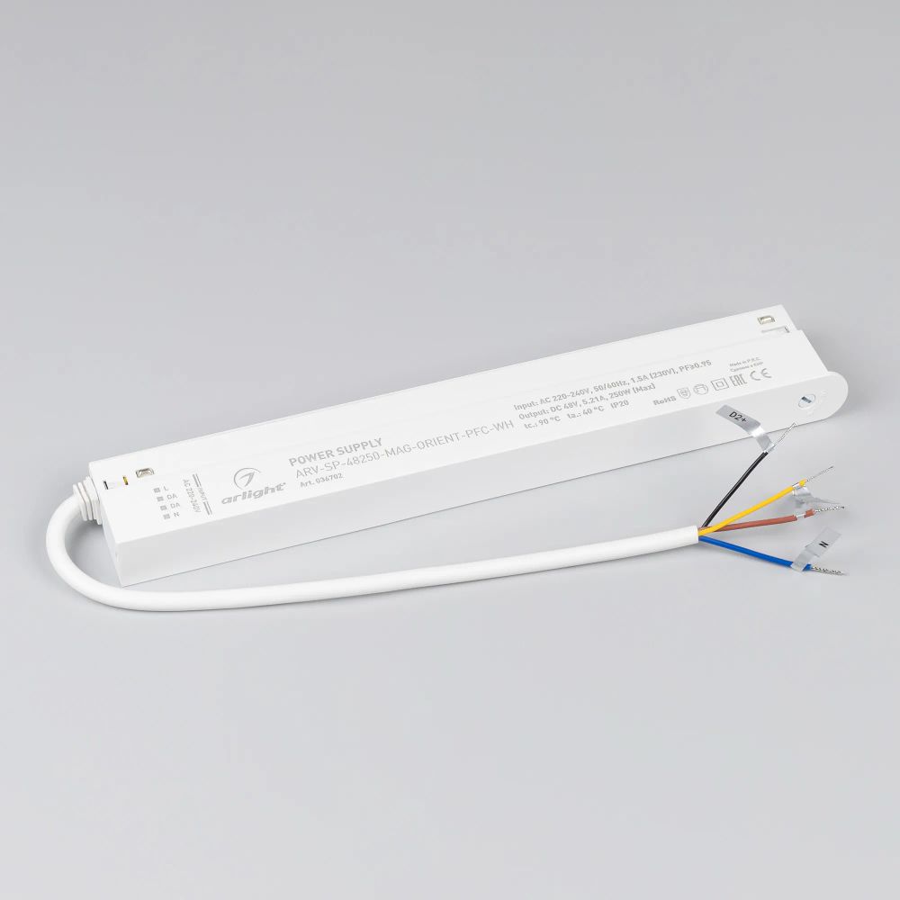 Блок питания ARV-SP-48250-MAG-ORIENT-PFC-WH (48V, 5.21A, 250W) (Arlight, IP20 Пластик, 5 лет) 036702