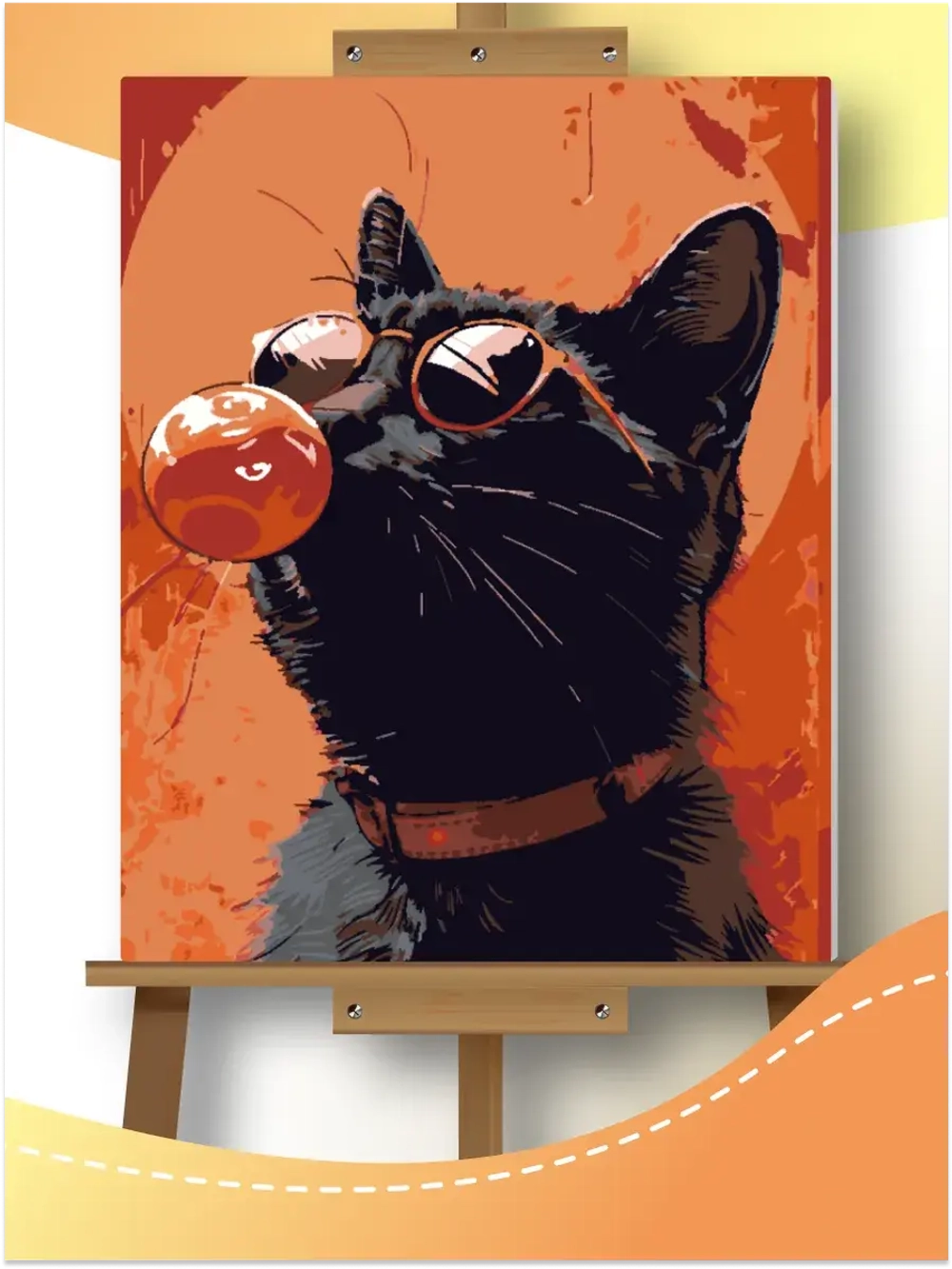 Картина по номерам Котик черный