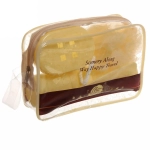 Набор банный дорожный 4шт «Traveler - Rose», (мочалка, футляр 2шт, расческа), микс два цвета, 21*13,5*6,5см