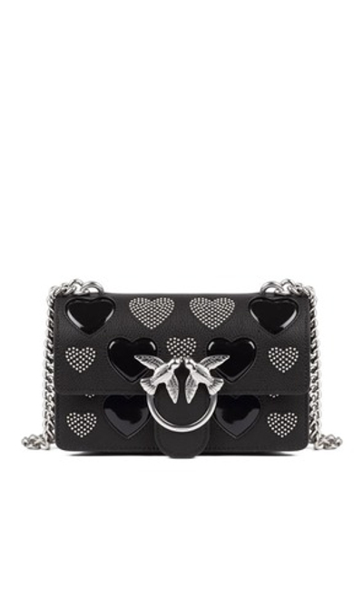 MINI LOVE BAG ICON STUDDED HEART – black