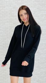 Толстовка-туника МС-1017 (чёрный)