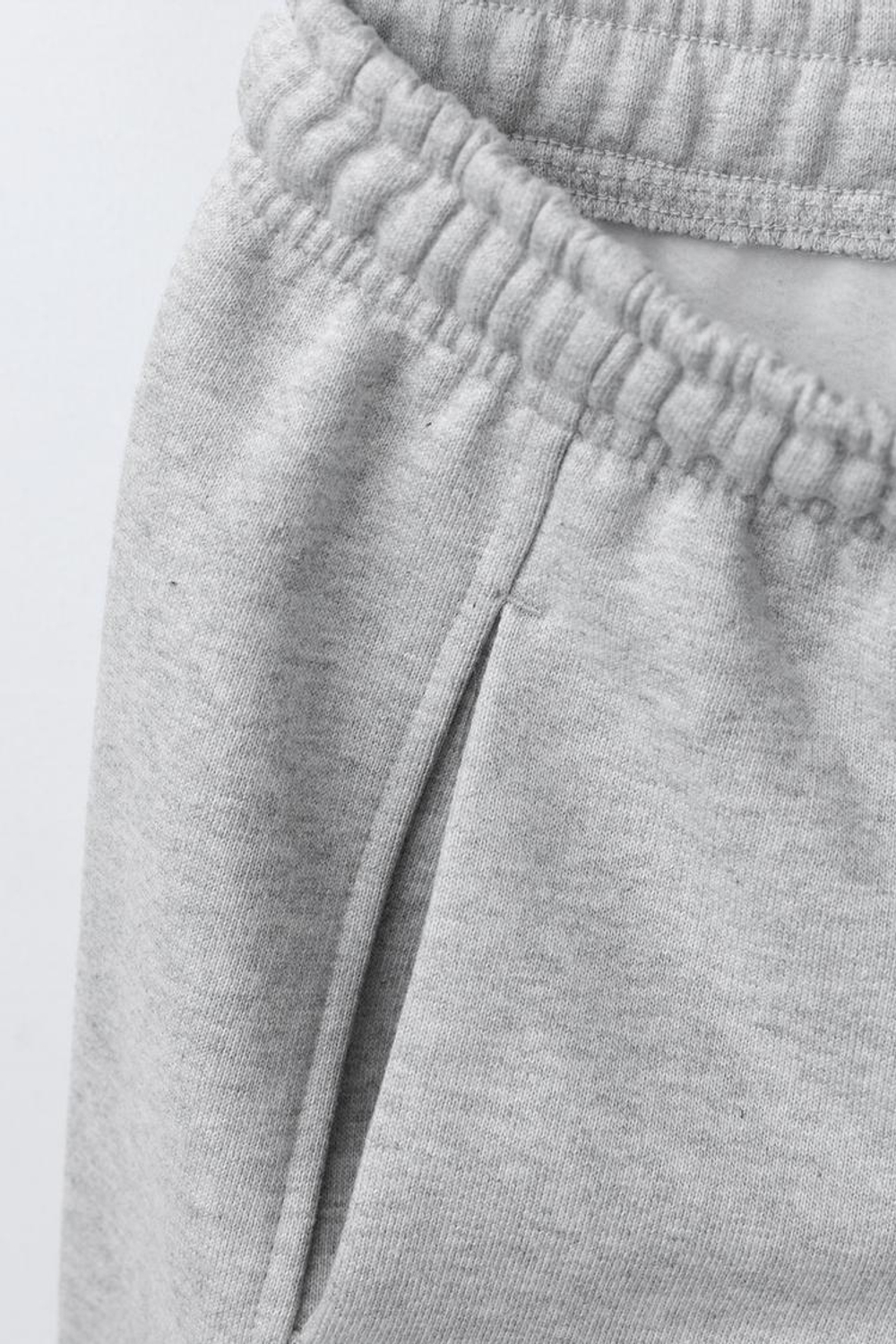 ZARA X CHAMPION ® БРЮКИ-БАЛЛОНЫ ИЗ ФЛИСА С ЛОГОТИПОМ, СЕРЫЙ МЕЛАНЖ