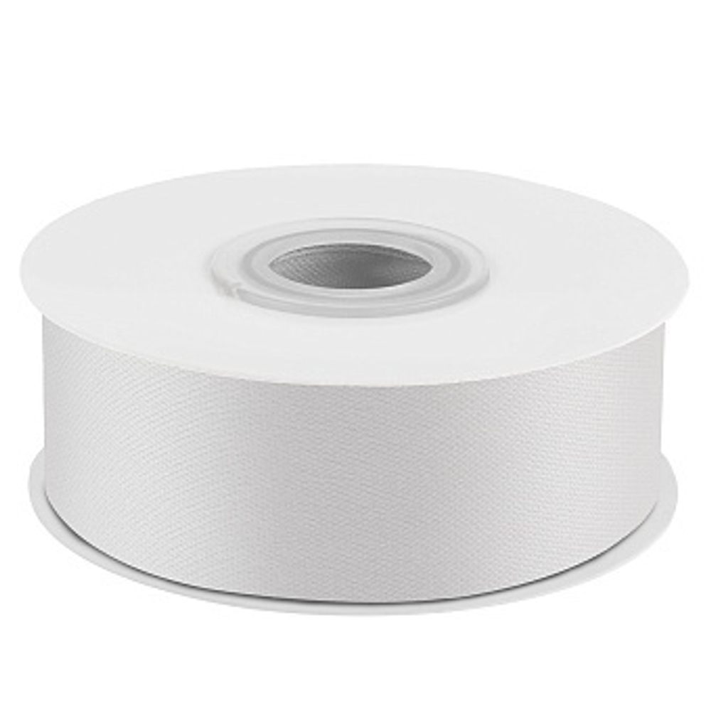 Лента атласная (2,5 см*22,85 м) Яркое серебро