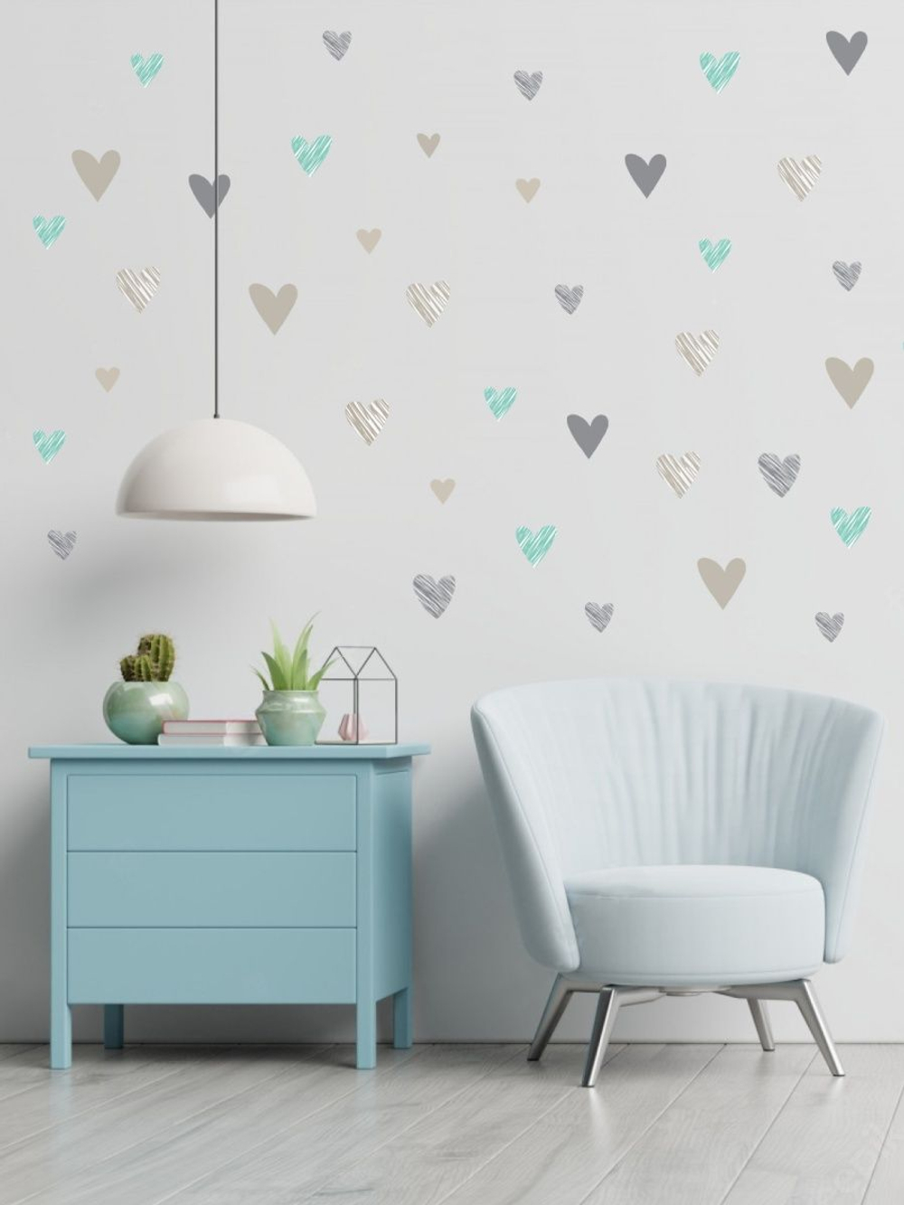 Интерьерные виниловые наклейки большие воздушные шары на стены в детскую, дома, облака, пейзаж