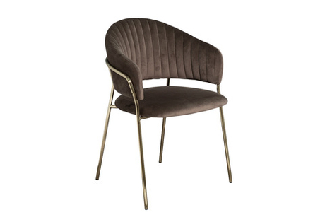 Стул обеденный велюр темно-коричневый 59x56x81см Garda Decor