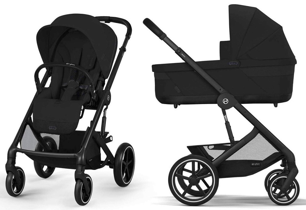 Коляска Cybex Balios S Lux BLK complete Cloud G Lava Grey Plus Base G 4 в 1 Moon Black с дождевиками