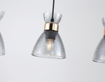 Светильник подвесной TR3407/3 BK/FGD/SM черный/золото/дымчатый E27/3 max 60W 550*135*1000