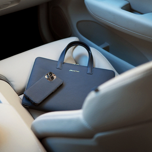 Чехол для iPhone 15 Pro Max из кожи теленка, синего цвета