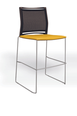 Web стул на полозьях кухонный/барный со спинкой-сеткой