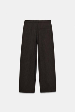 ZARA БРЮКИ С ШИРОКИМ ДВОЙНЫМ ПОЯСОМ, КОРИЧНЕВЫЙ