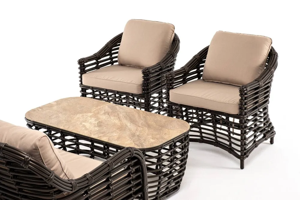 "Ницца" лаунж-зона из искусственного ротанга, цвет бронзовый