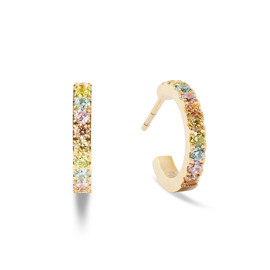 Серьги Coeur de Lion Hoop Multicolour Pastel Gold 15мм 0146/23-1590